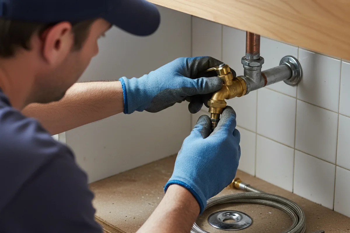Shutoff valve and fitting work during Well Pump Repair in Peoria